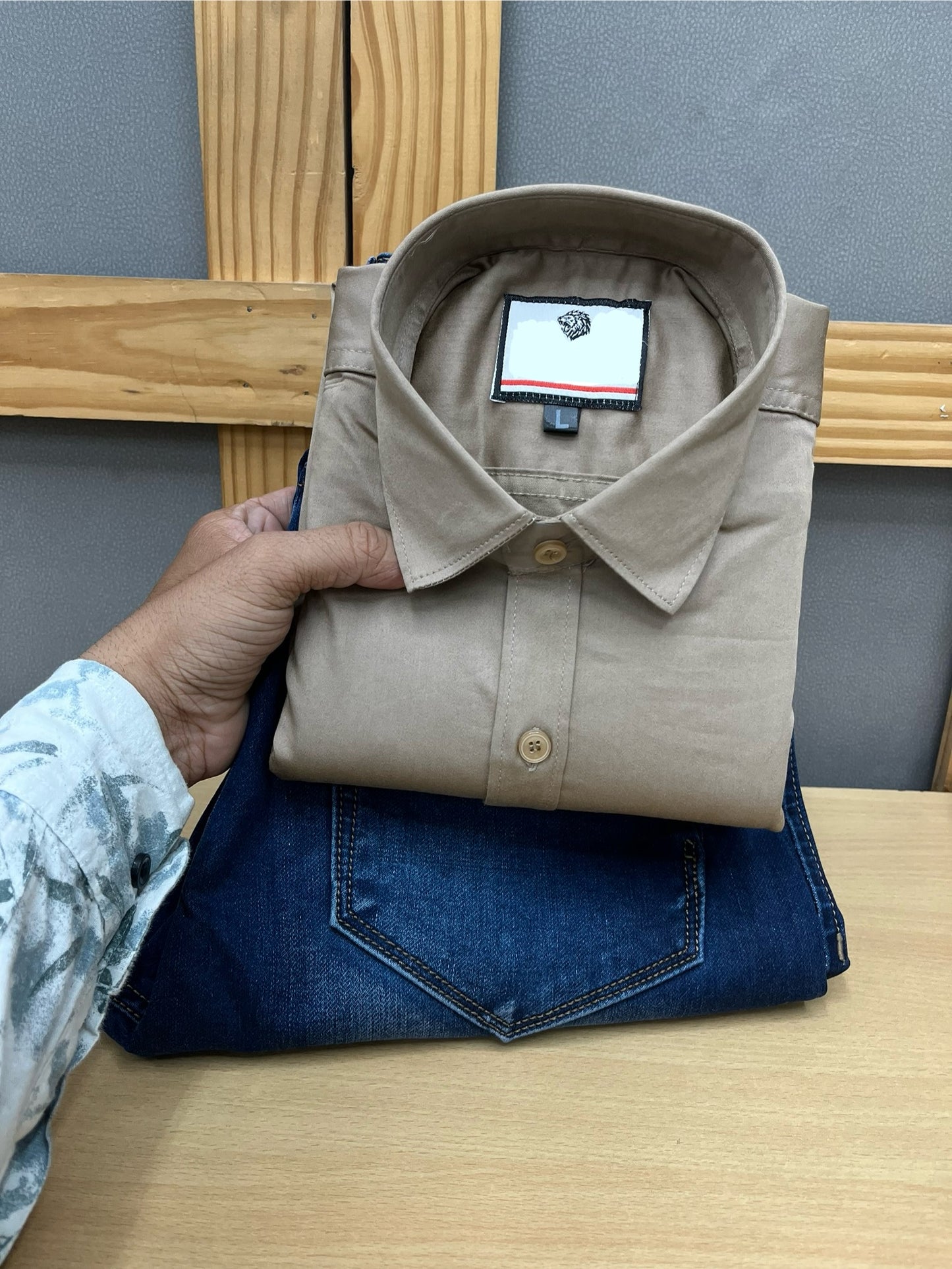 Satin Shirt With Jeans Combo