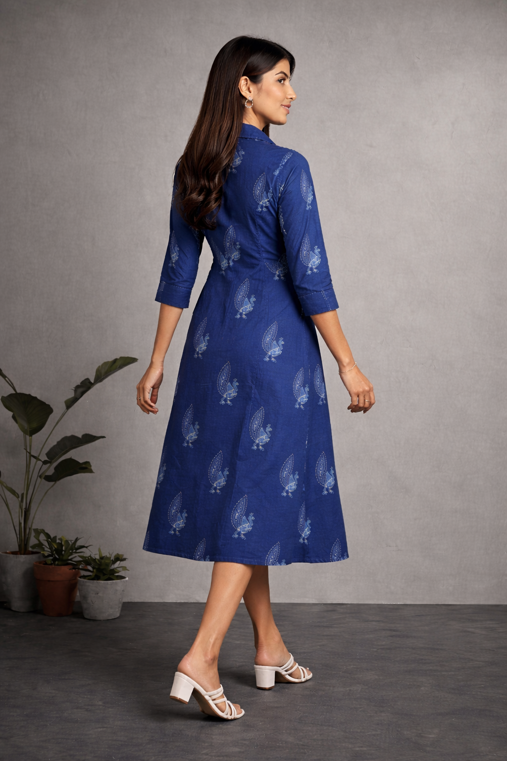 Indigo Half Sleeve Cotton Shirt