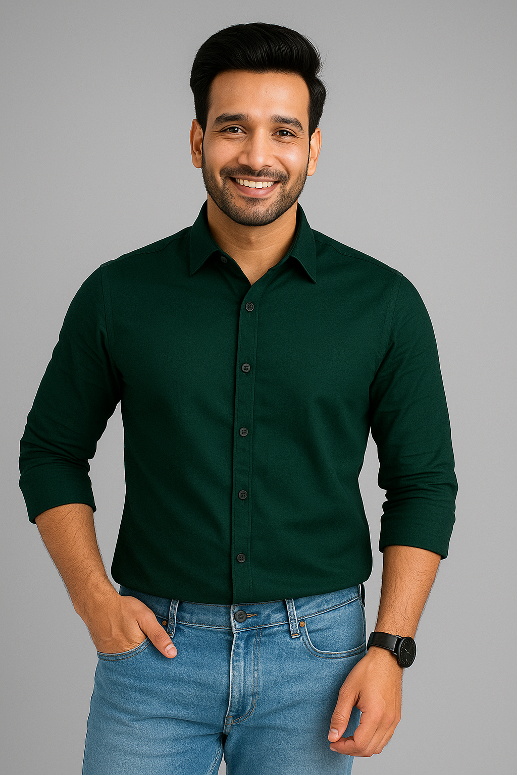 Plain Shirt With Jeans Combo