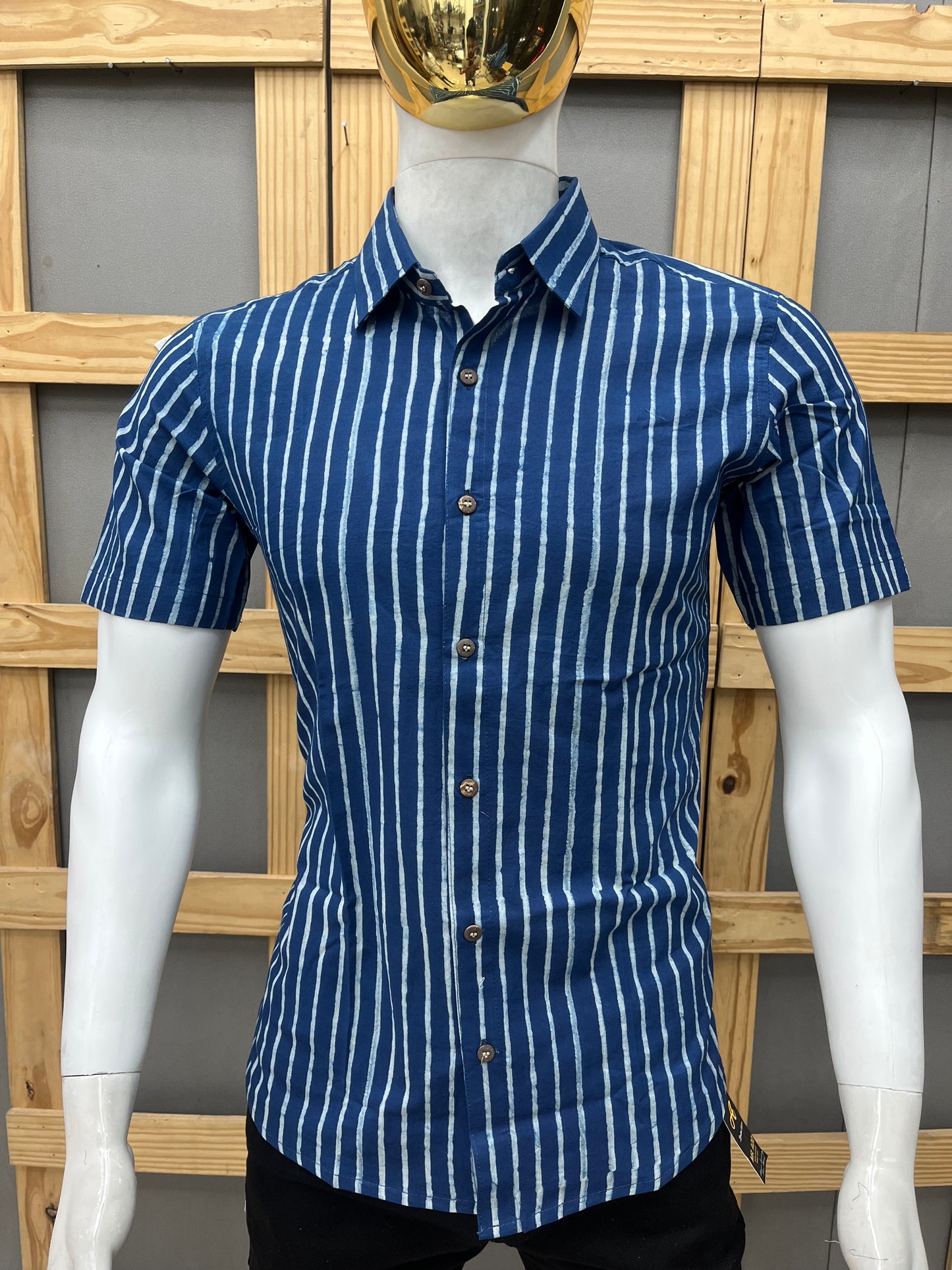 Indigo Half Sleeve Cotton Shirt