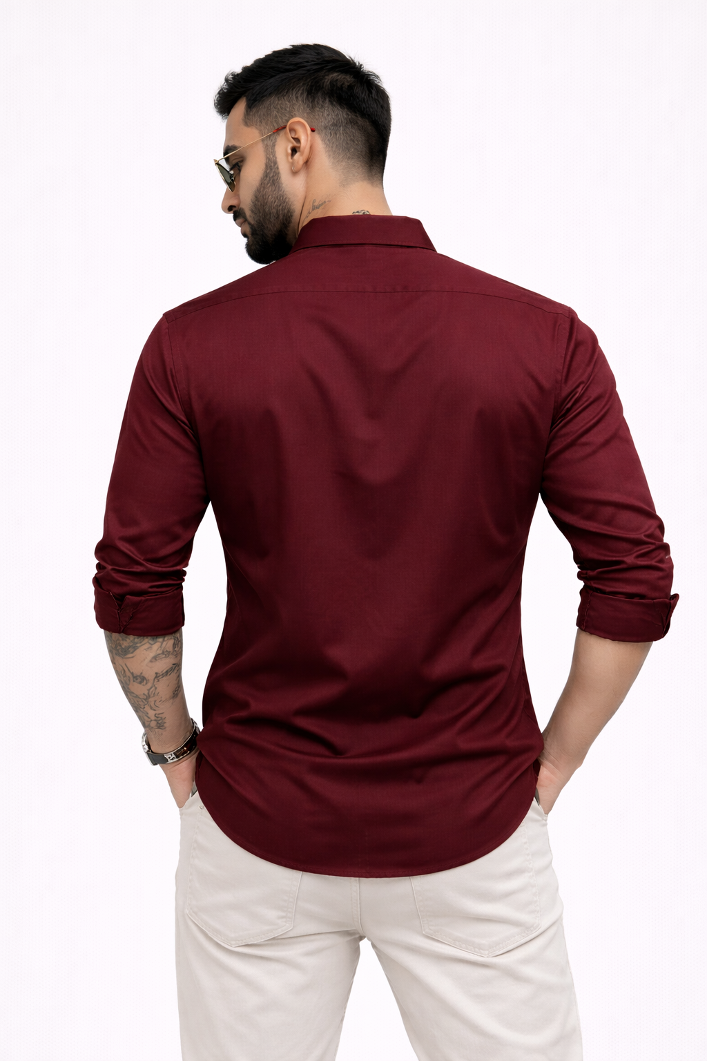 Classic Plain Satin Shirt for Men – Party & Office Wear