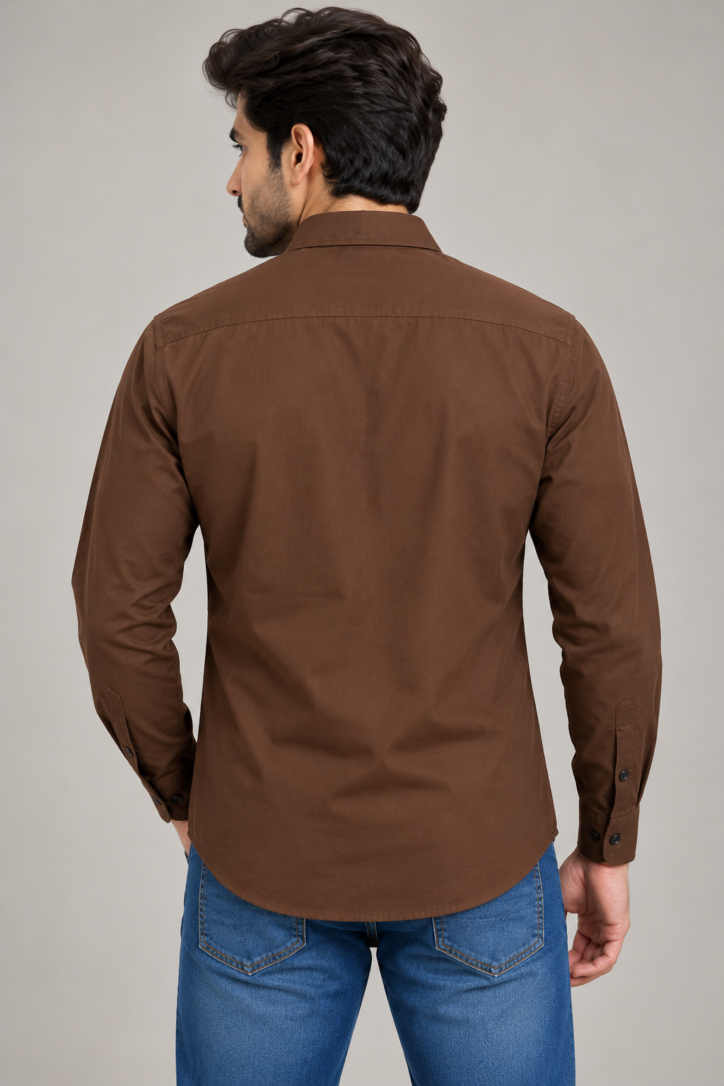 Plain Satin Shirt With Jeans Combo