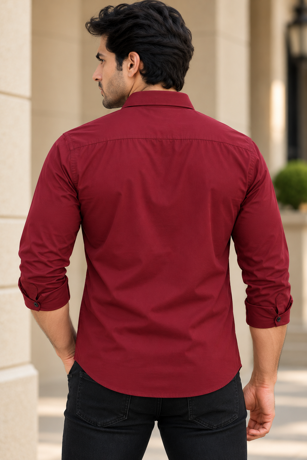 Plain Satin Shirt With Jeans Combo