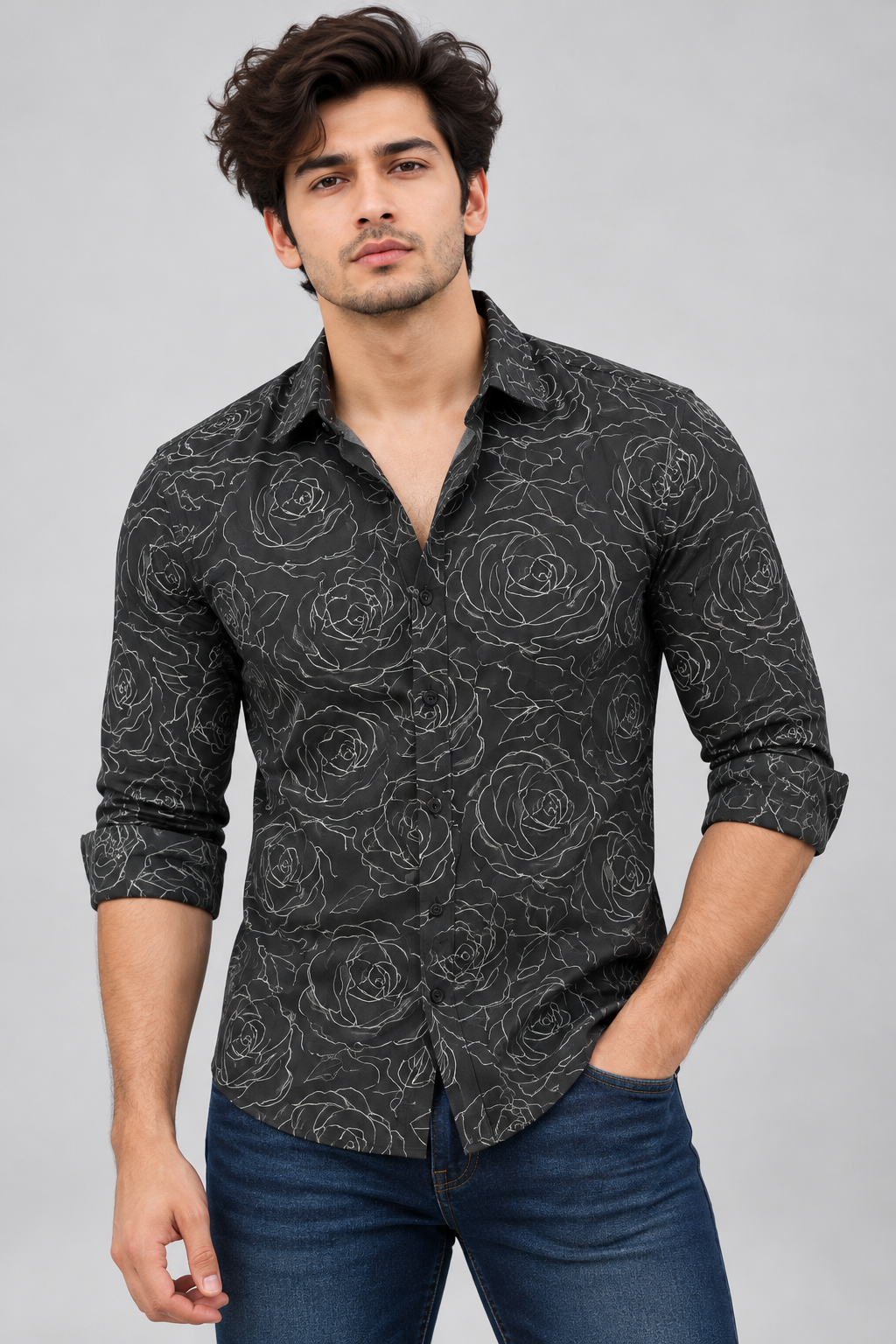 Kabira Printed Shirt With Jeans Combo
