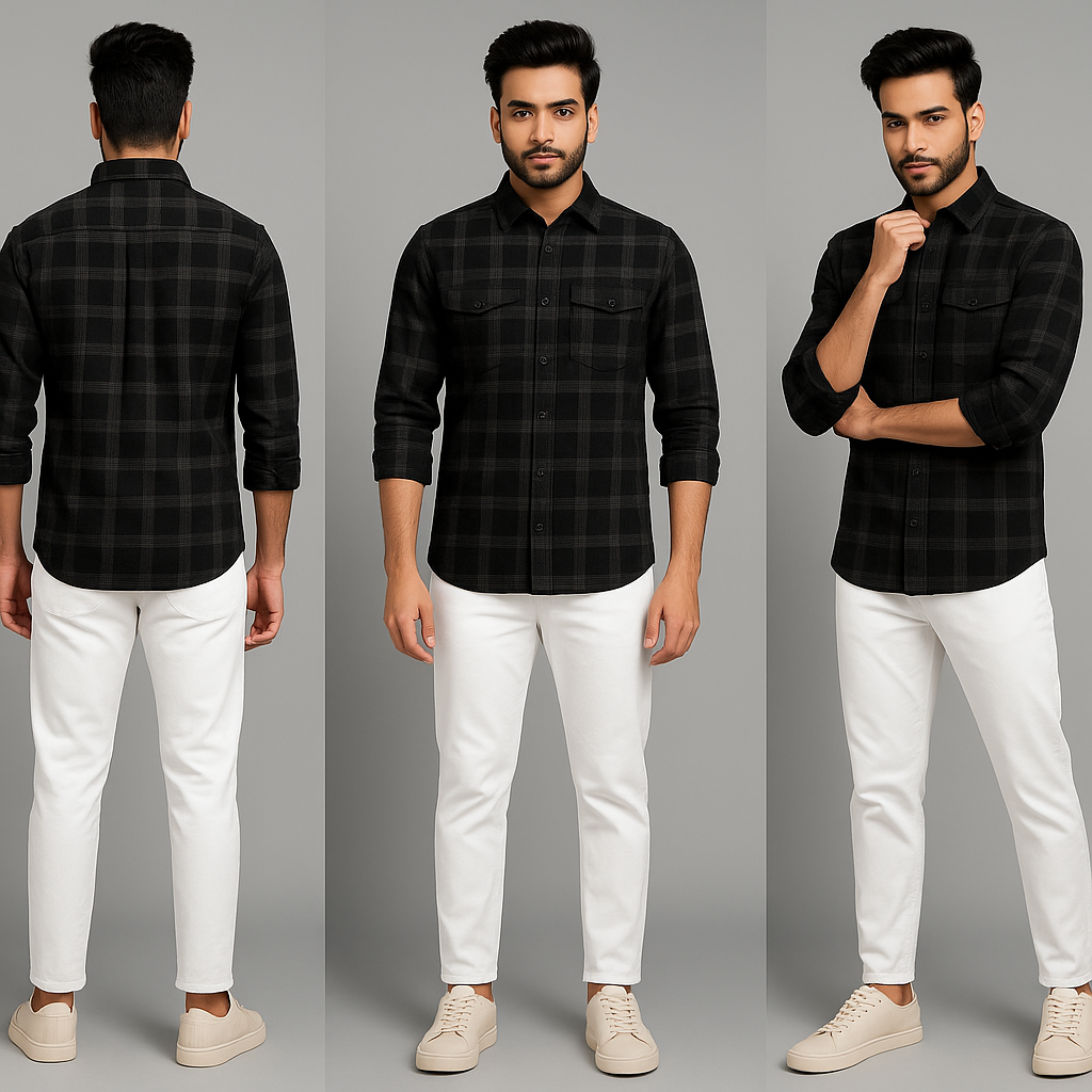 Checks Shirt With Cotton Pant Combo