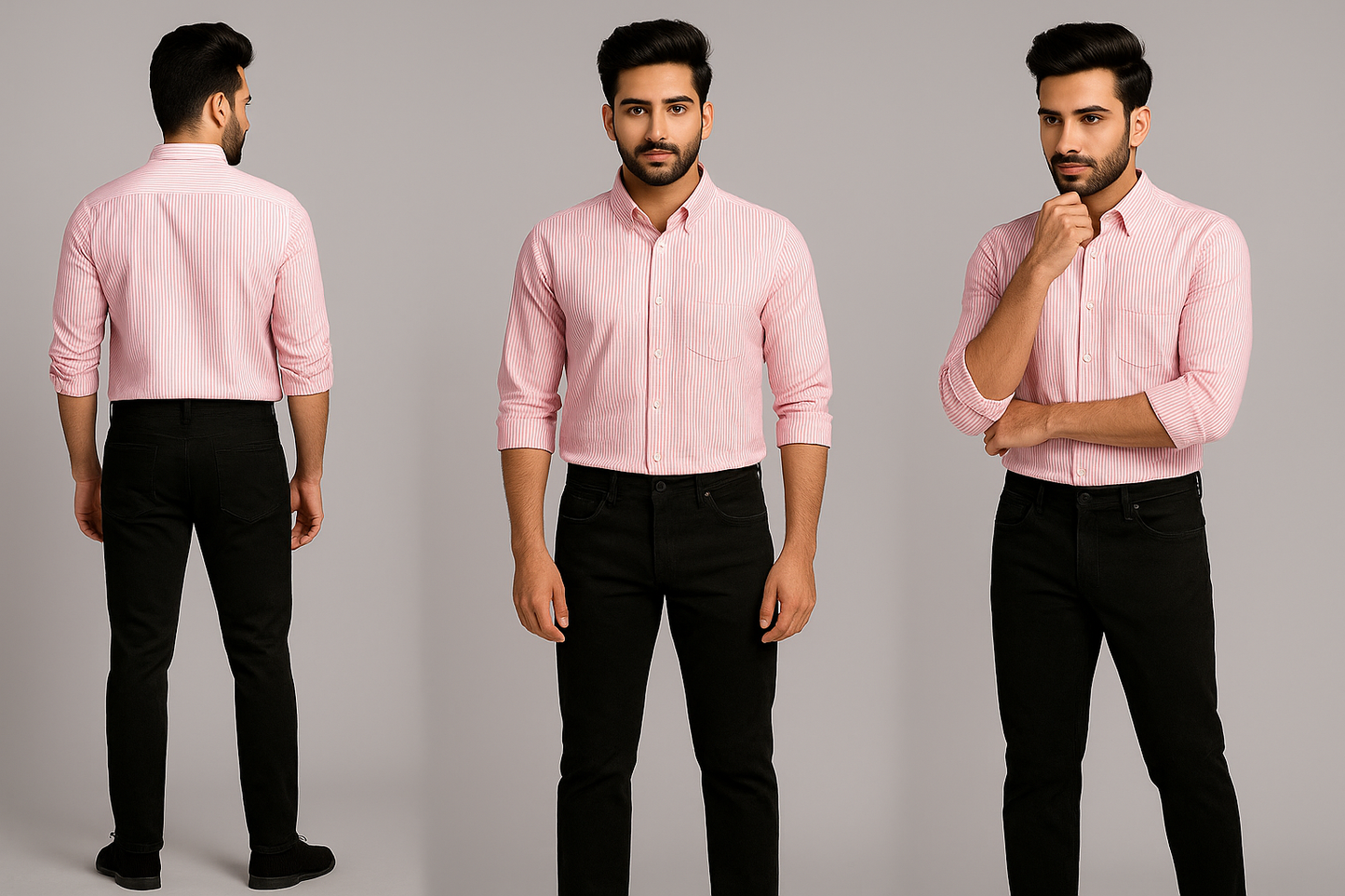 Lining Shirt With Jeans Combo