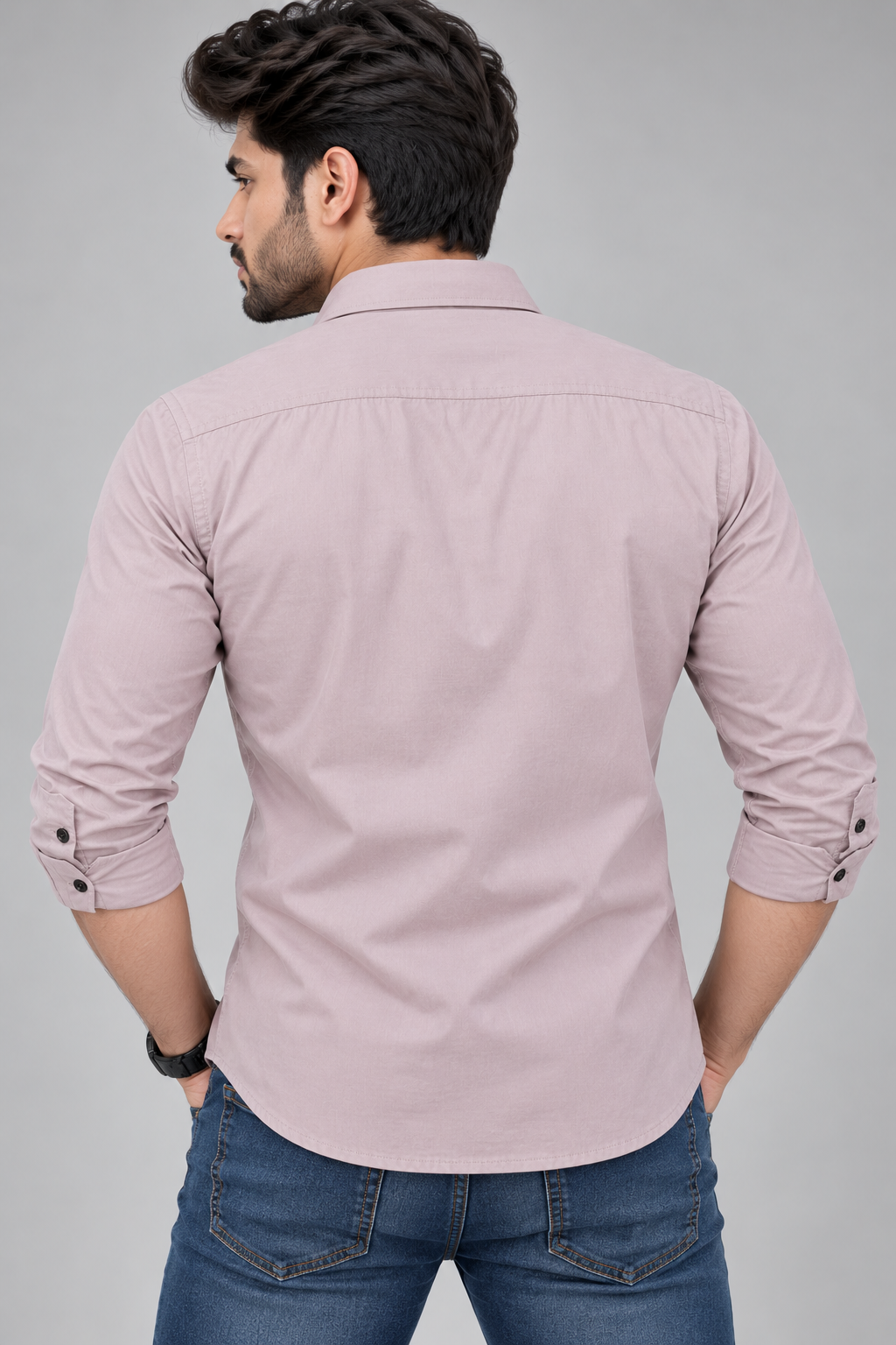 Plain Satin Shirt With Jeans Combo