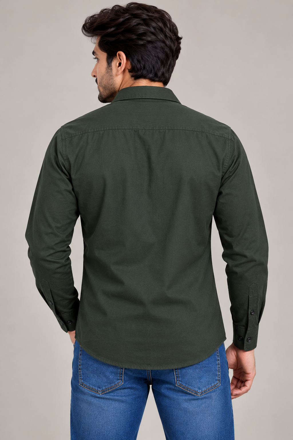Plain Satin Shirt With Jeans Combo