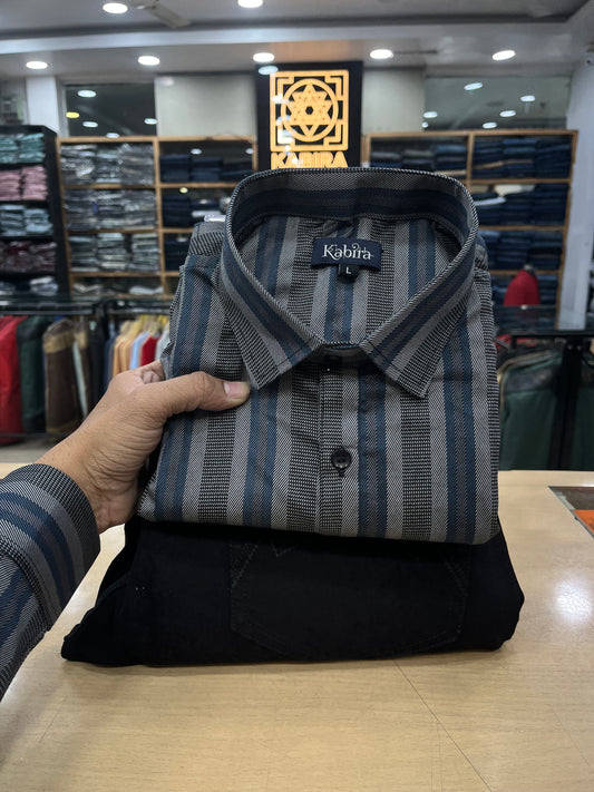 Kabira Lining Shirt With Jeans Combo