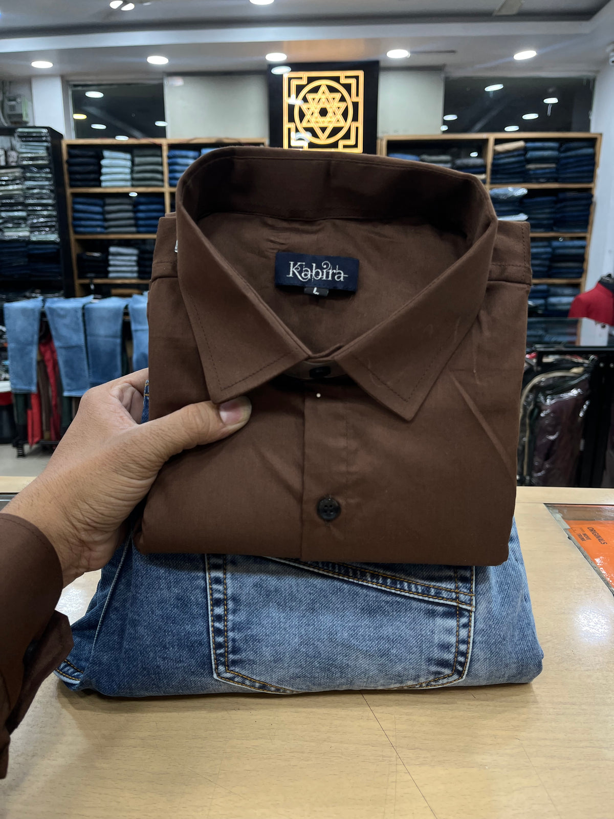 Plain Satin Shirt With Jeans Combo