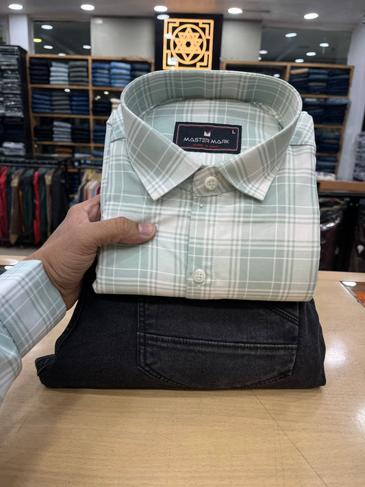 Checks Shirt With Jeans Combo