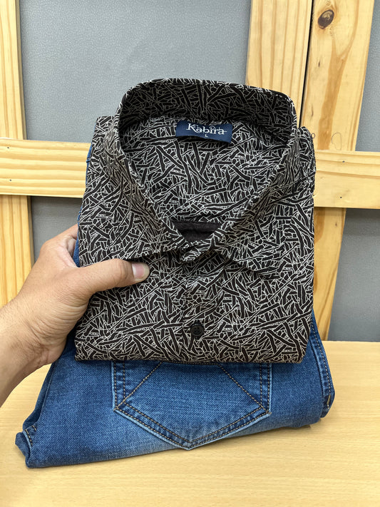 Printed Shirt With Jeans Combo
