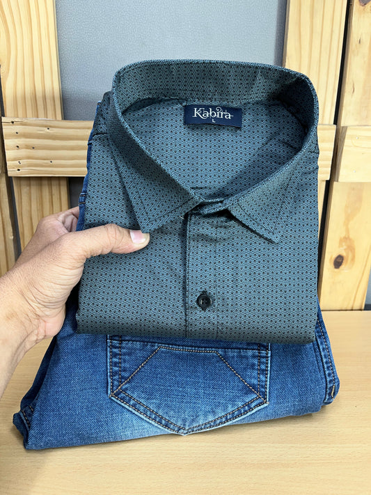 Printed Shirt With Jeans Combo