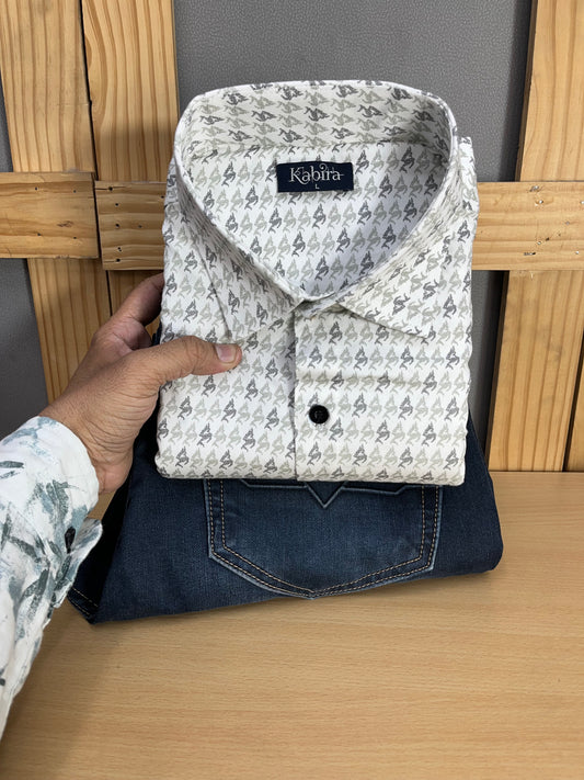 Printed Shirt With Jeans Combo