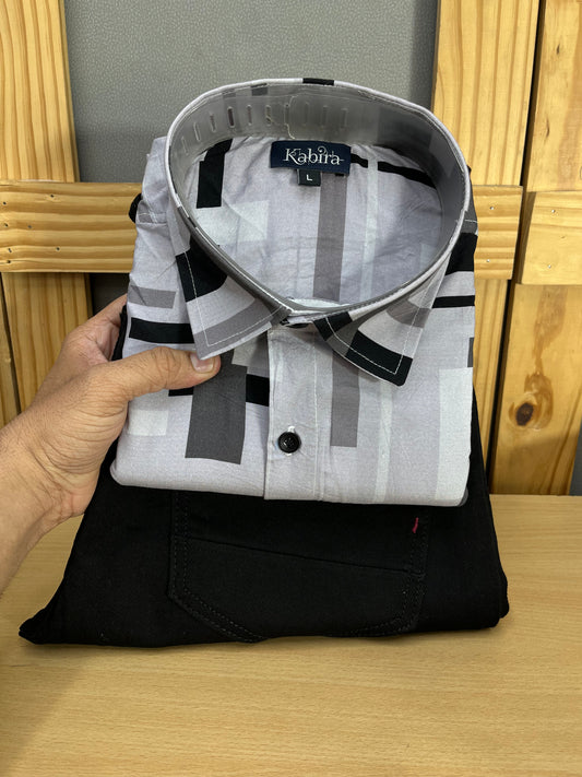 Printed Shirt With Jeans Combo