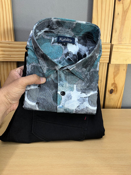 Printed Shirt With Jeans Combo
