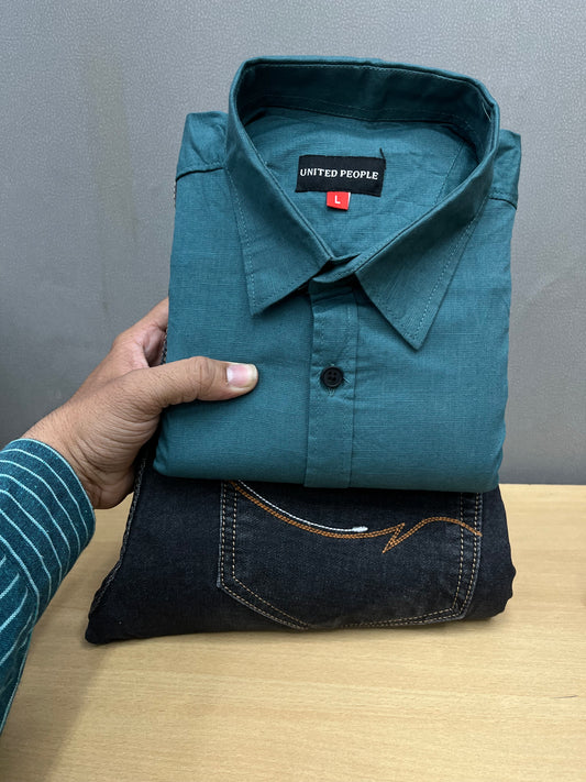 Plain Shirt With Jeans Combo