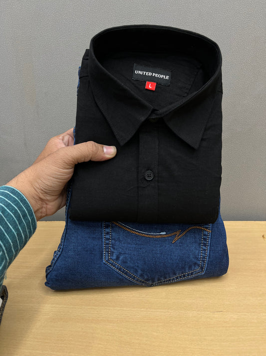 Plain Shirt With Jeans Combo