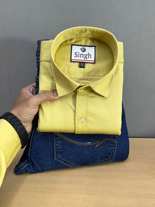 Satin Shirt With Jeans Combo