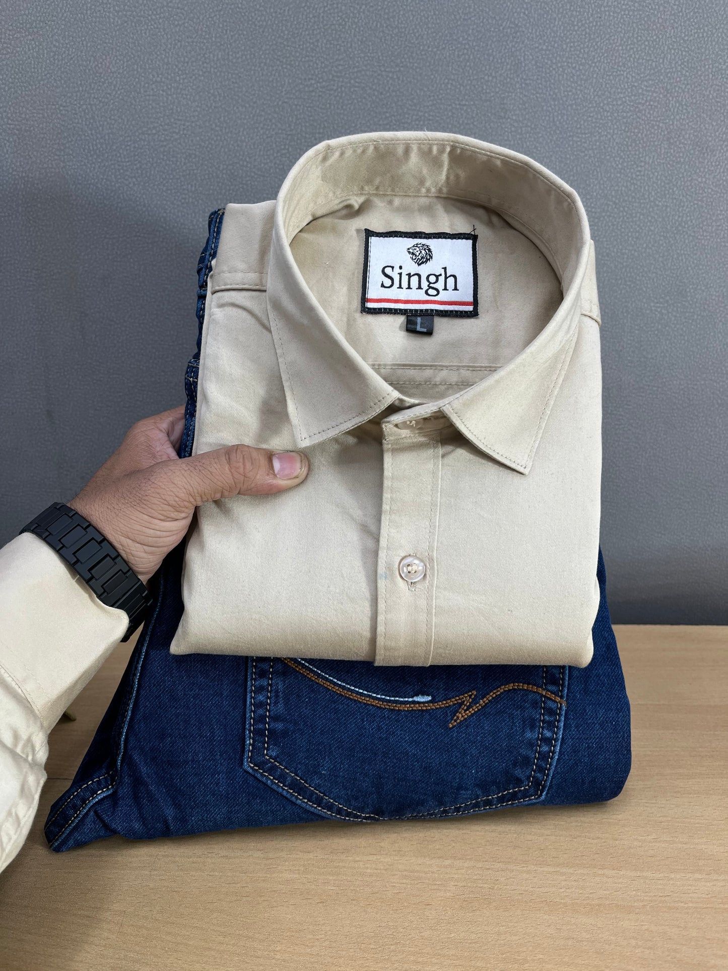 Satin Shirt With Jeans Combo