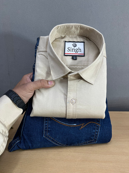 Satin Shirt With Jeans Combo