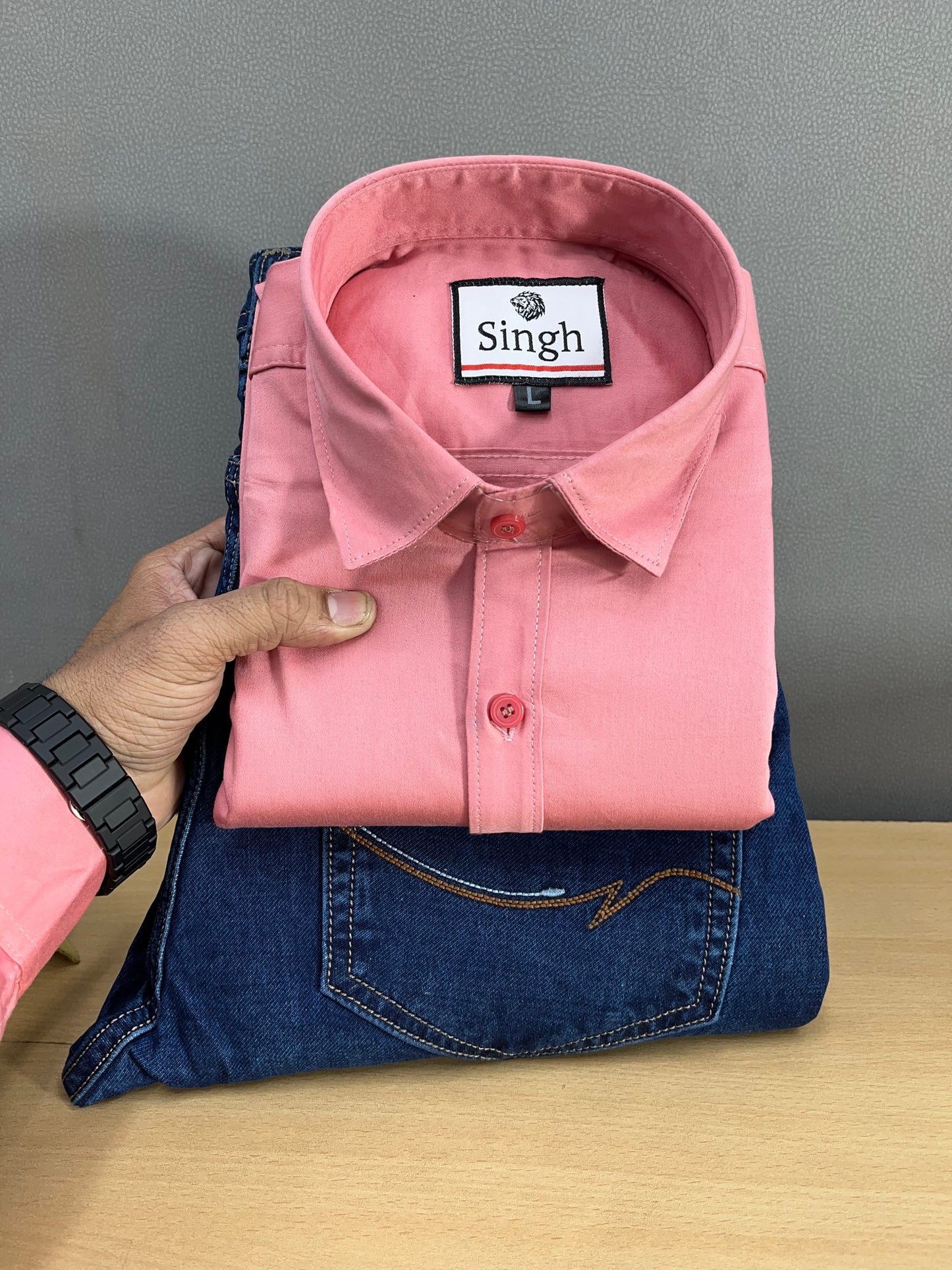 Satin Shirt With Jeans Combo