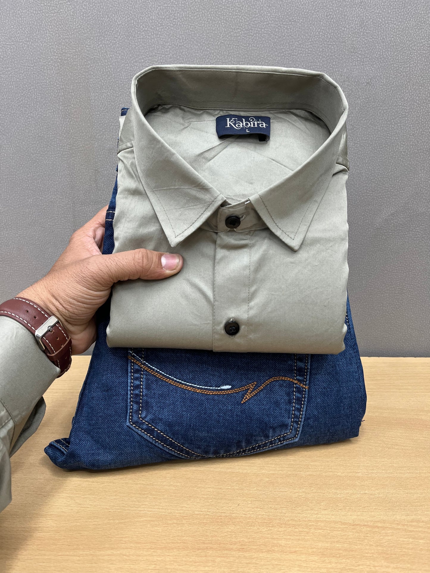 Satin Shirt With Jeans Combo