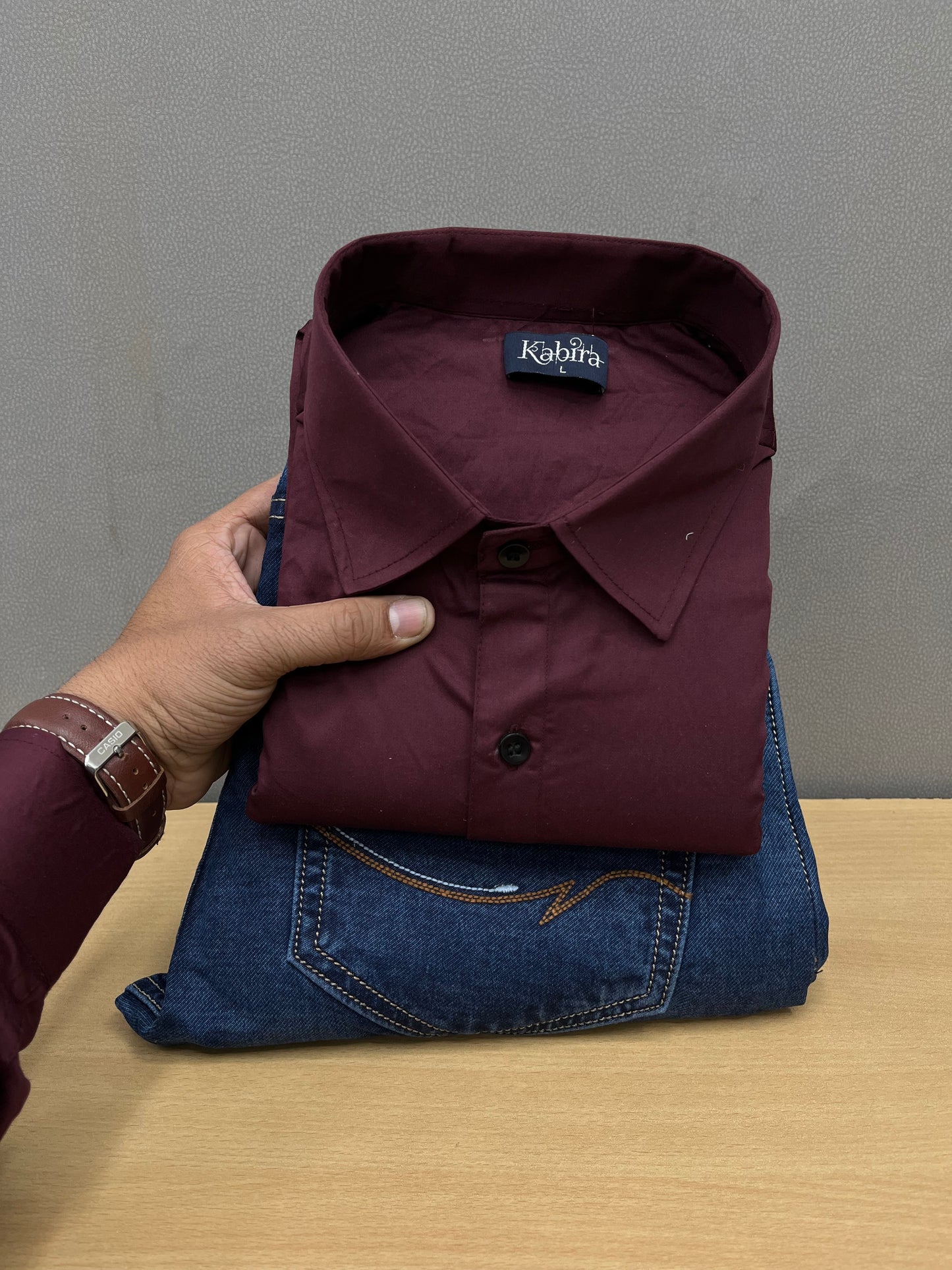 Satin Shirt With Jeans Combo