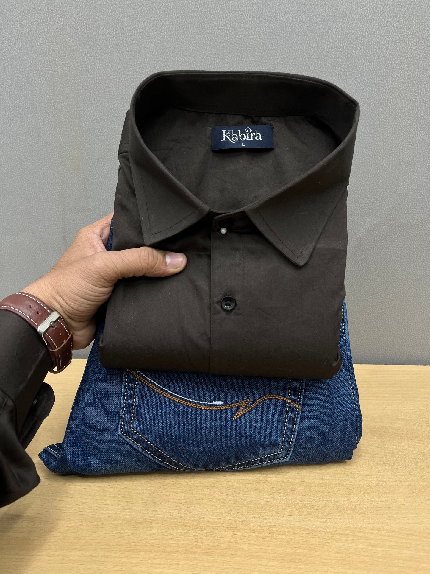 Satin Shirt With Jeans Combo