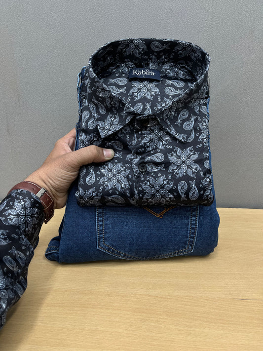 Printed Shirt With Jeans Combo