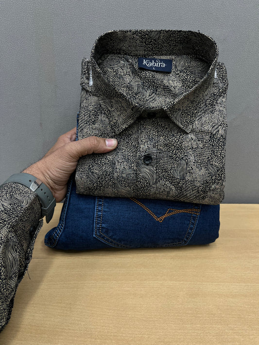 Printed Shirt With Jeans Combo