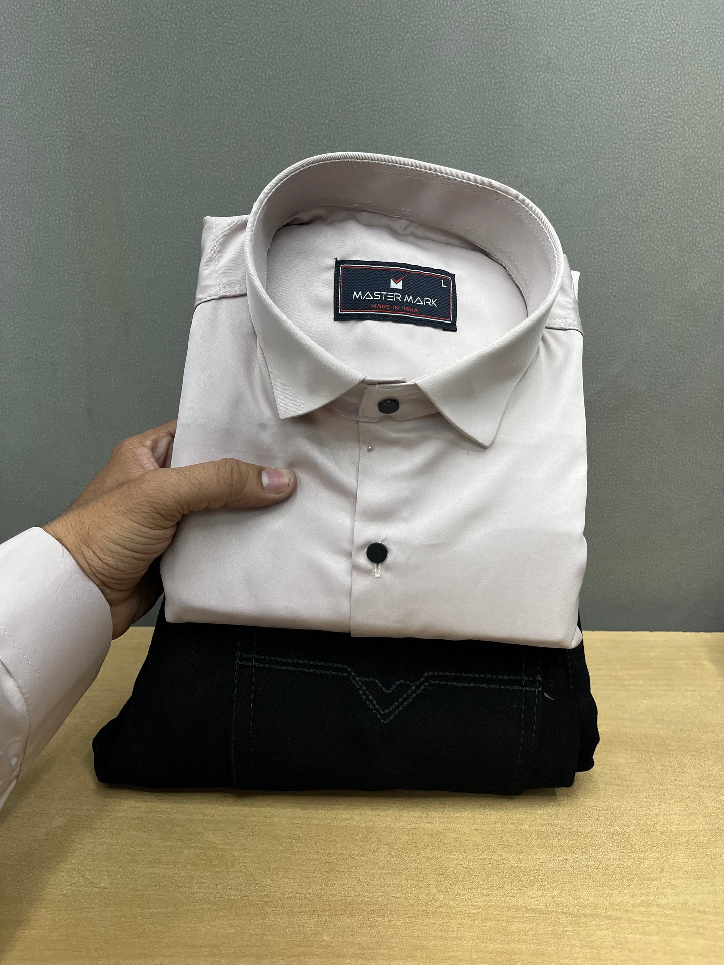 Plain Satin Shirt With Jeans Combo