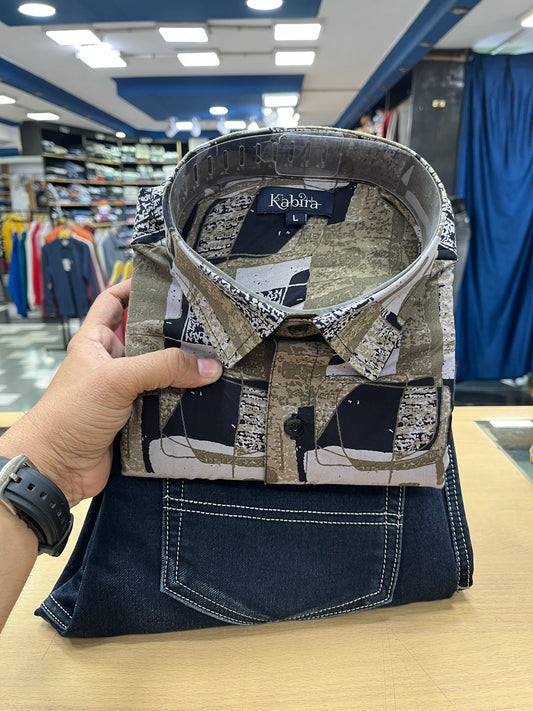 Printed Shirt With Jeans Combo