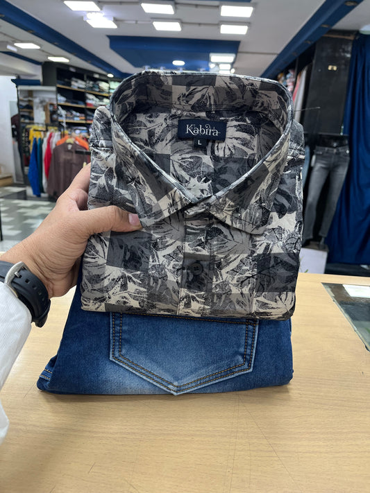 Printed Shirt With Jeans Combo