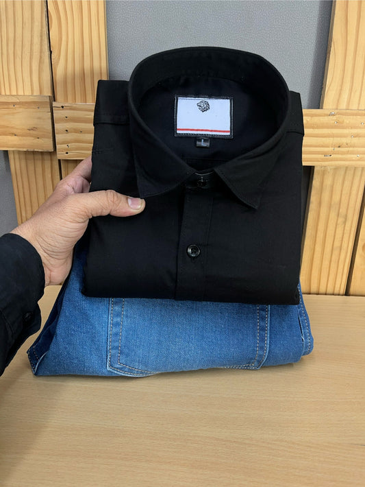 Satin Shirt With Jeans Combo