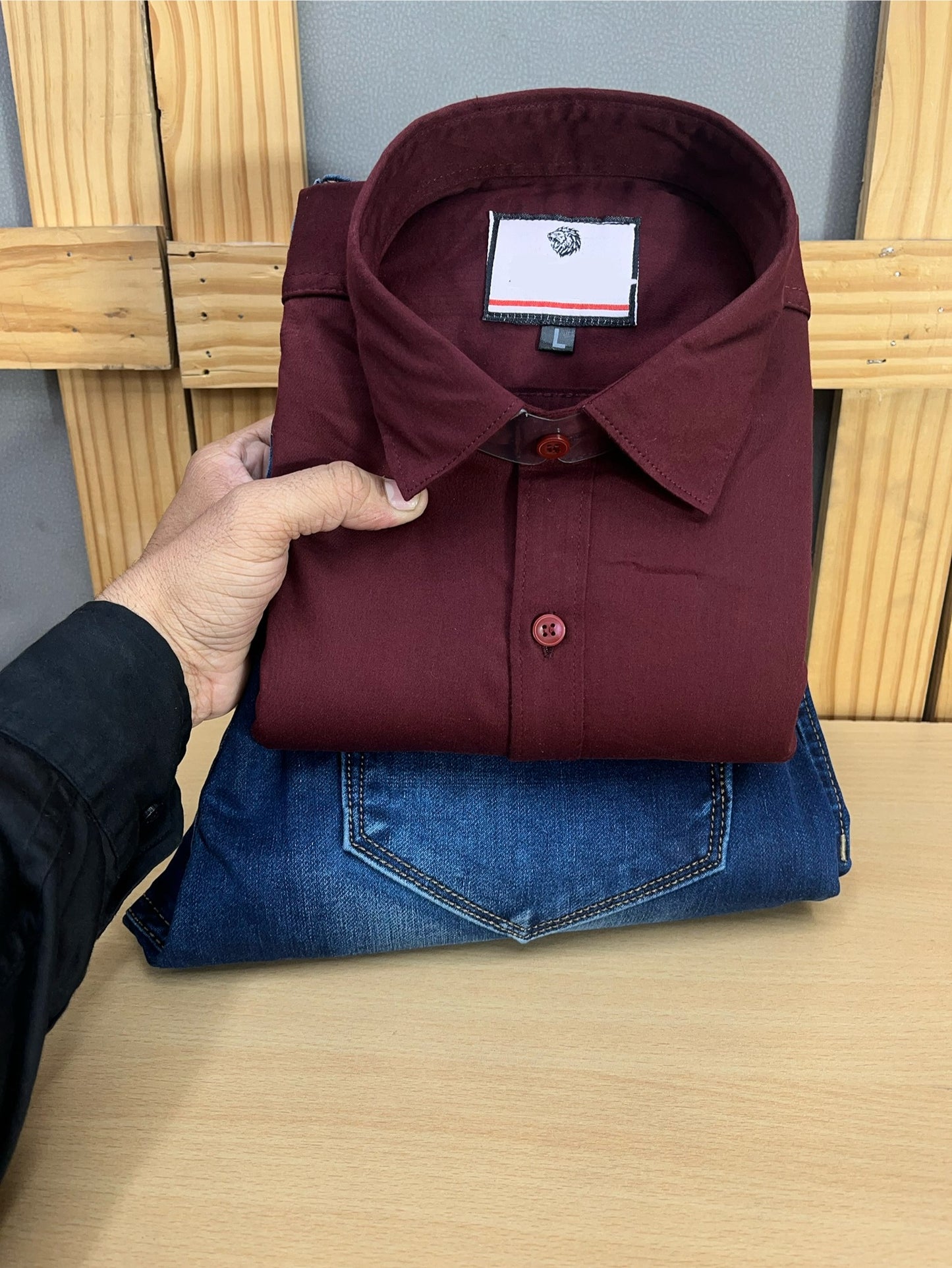 Satin Shirt With Jeans Combo