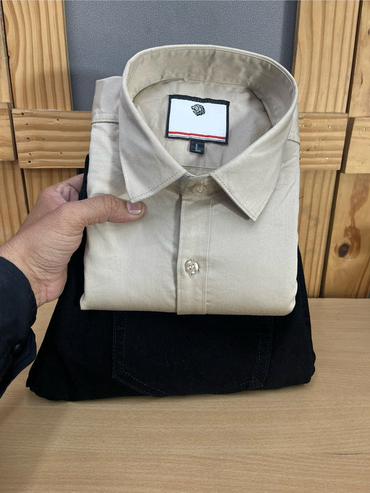 Satin Shirt With Jeans Combo