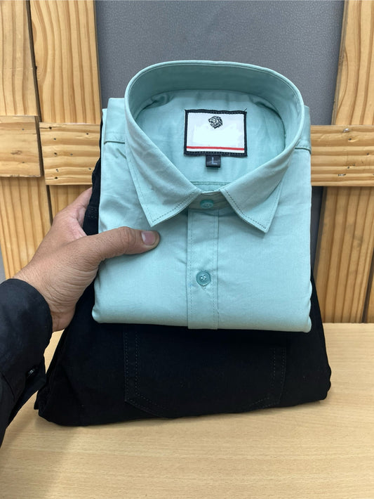 Satin Shirt With Jeans Combo