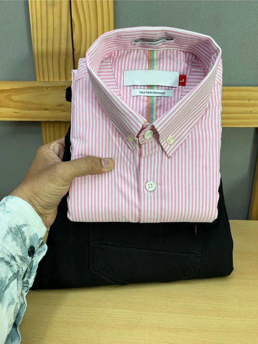 Lining Shirt With Jeans Combo