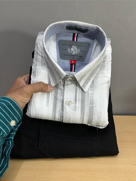Lining Shirt With Jeans Combo