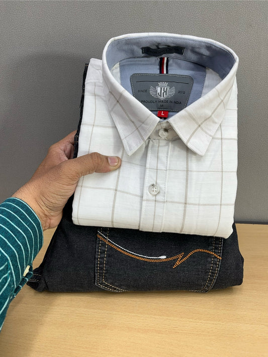 Checks Shirt With Jeans Combo