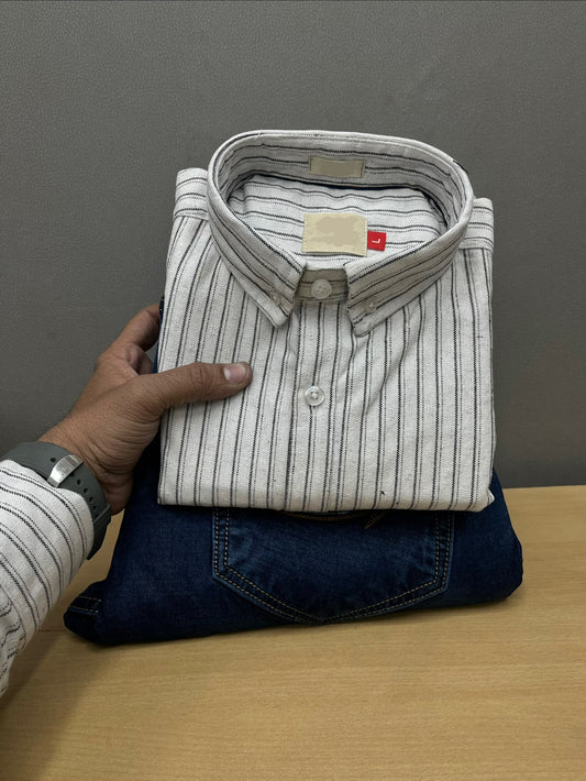 Lining Shirt With Jeans Combo