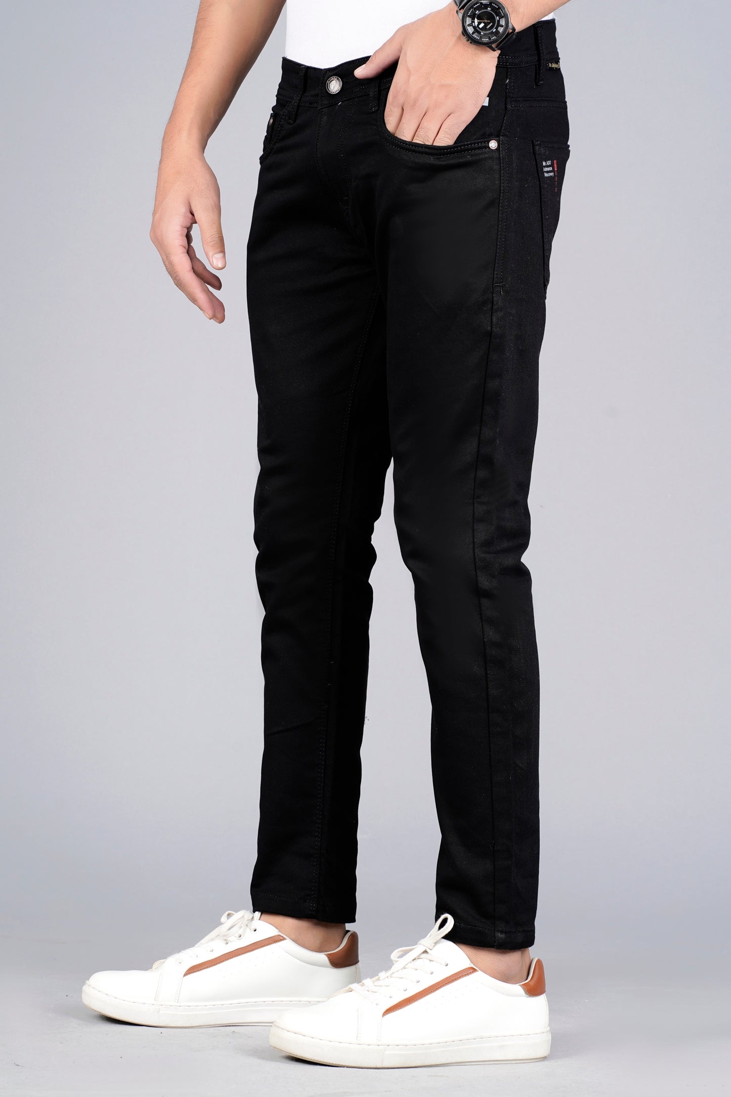 Satin Plain Shirt With Jeans Combo