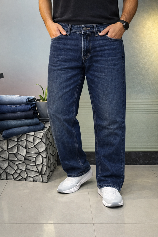 Straight Fit Washed Jeans