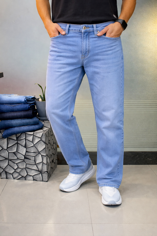 Straight Fit Washed Jeans