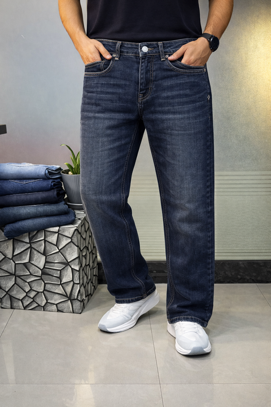 Straight Fit Washed Jeans