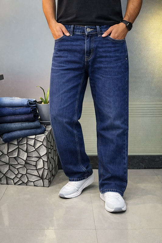 Straight Fit Washed Jeans