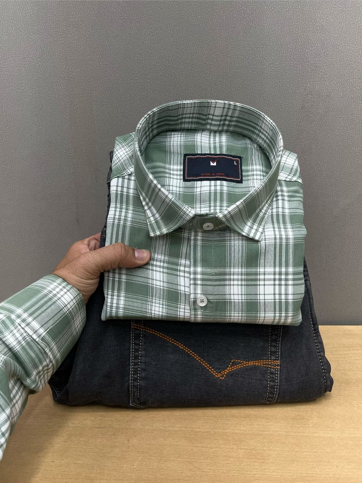 OXFORD CHECKERED SHIRT WITH JEANS COMBO