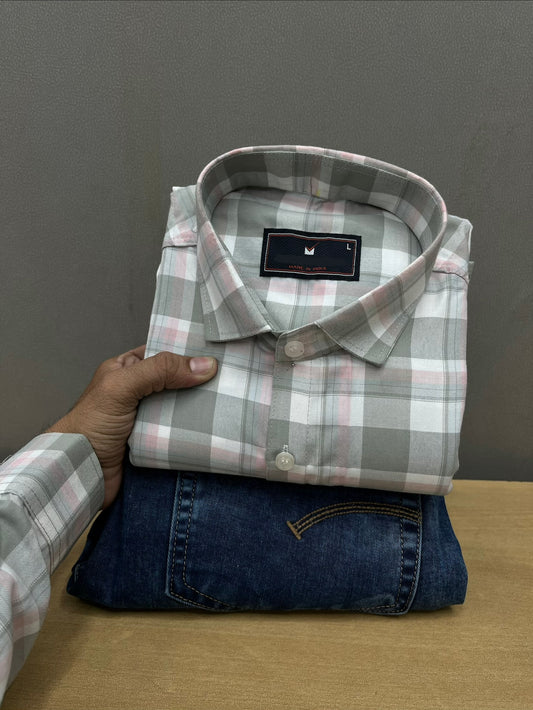 Checks Shirt With Jeans Combo