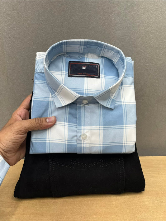 Checks Shirt With Jeans Combo